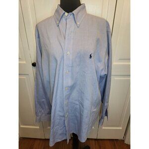 Ralph Lauren Blue Button Down Shirt 16 1/2 34/35 Preppy Old Money Minimal Office